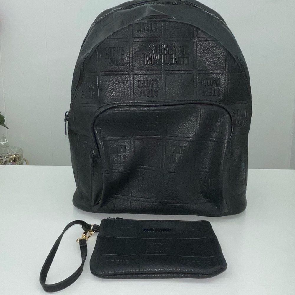 Steve Madden Black Backpack with coin bag